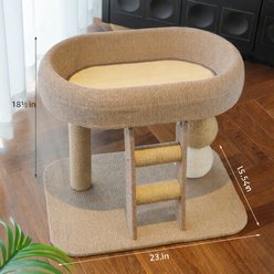 NonoPets Modern Multi-Functional 18.5-in Hemp Activity Center Tower Sisal-Scratching Cat Tree slide 2 of 6