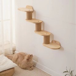 NonoPets Solid Wood Stairs 18.9-in Jute 4‑Step Floating Climbing Wall Shelf for Cats slide 2 of 5