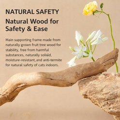 NonoPets Natural Fruit Wood 15-in Washable Plush Sisal-Scratching Cat Tree, Grey slide 2 of 4