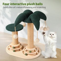 NonoPets Tropical Palm Tree 20-in Hemp Activity Center Tower Ball-Track Sisal-Scratching Cat Tree slide 2 of 6
