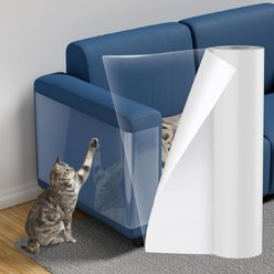 NonoPets Heavy-Duty Anti-Scratch PVC Shield Transparent Invisible Couch Guard Dog & Cat Scratch Furniture Protector, 12 x 197-in