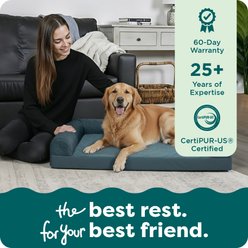 FurHaven Paw-Quilted Cooling Gel Top Deluxe Chaise Orthopedic Cat & Dog Bed with Removable Cover, Titanium, Jumbo slide 2 of 9