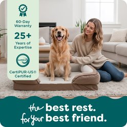 FurHaven Velvet Waves Perfect Comfort Orthopedic Sofa Cat & Dog Bed with Removable Cover, Brownstone, Jumbo slide 2 of 9