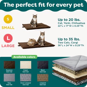 FurHaven ThermaNAP Faux Fur Self-Warming Dog & Cat Mat, Snow Leopard, Small