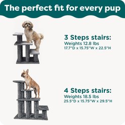FurHaven Steady Paws Cat & Dog Stairs, Cream, 3-Step slide 2 of 8
