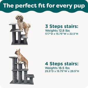 FurHaven Steady Paws Cat & Dog Stairs, Cream, 3-Step