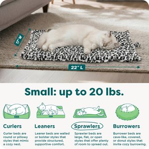 FurHaven ThermaNAP Faux Fur Self-Warming Dog & Cat Mat, Snow Leopard, Small