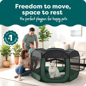 FurHaven Soft-Sided Dog & Cat Playpen, Hunter Green, X-Large