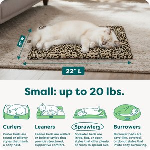 FurHaven ThermaNAP Faux Fur Self-Warming Dog & Cat Mat, Leopard, Small