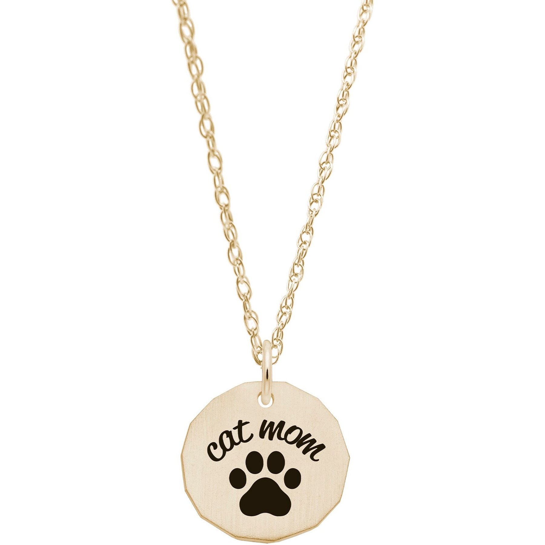 Rembrandt Charms Cat Mom Necklace Set Memorial Keepsake, Gold, 18-in
