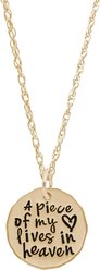 Rembrandt Charms Piece of my Heart Necklace Set Memorial Keepsake, Gold, 18-in
