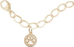 Rembrandt Charms Paw Print Bracelet Set Memorial Keepsake, Gold, 7-in