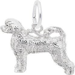 Rembrandt Charms Portuguese Water Dog Memorial Keepsake, Silver, 14.34 x 13.11-mm