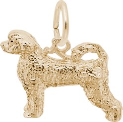 Rembrandt Charms Portuguese Water Dog Memorial Keepsake, Gold, 14.34 x 13.11-mm
