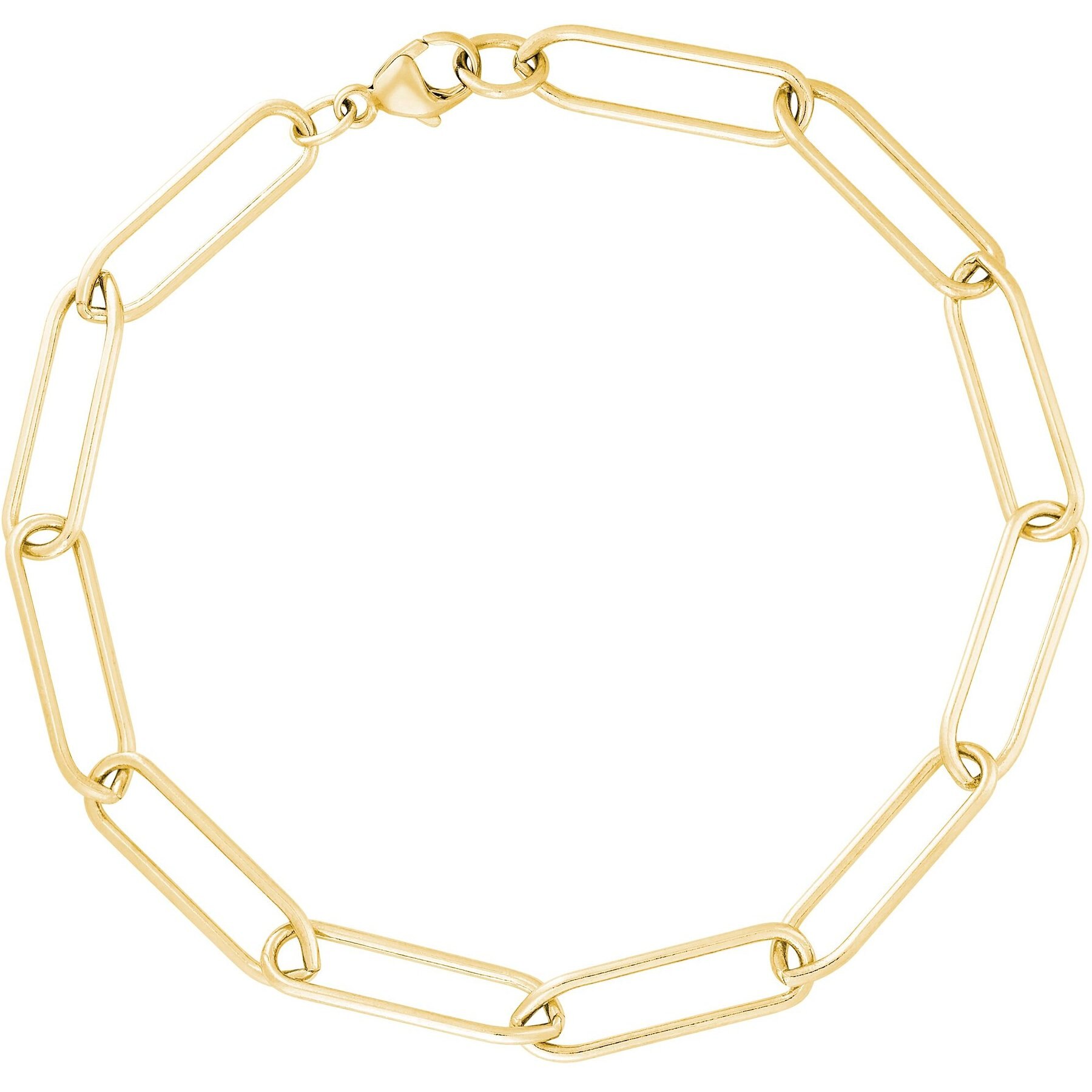 Rembrandt Charms Paperclip Bracelet Memorial Keepsake, Gold, 7.5-in