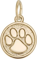 Rembrandt Charms Paw Print Memorial Keepsake, Gold, 11.1 x 11.1-mm