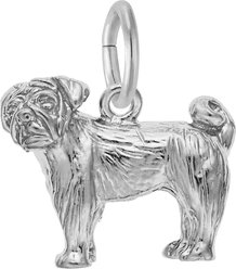 Rembrandt Charms Pug Memorial Keepsake, Silver, 14.8 x 13.03-mm