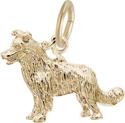 Rembrandt Charms Border Collie Memorial Keepsake, Gold, 17.7 x 13.5-mm