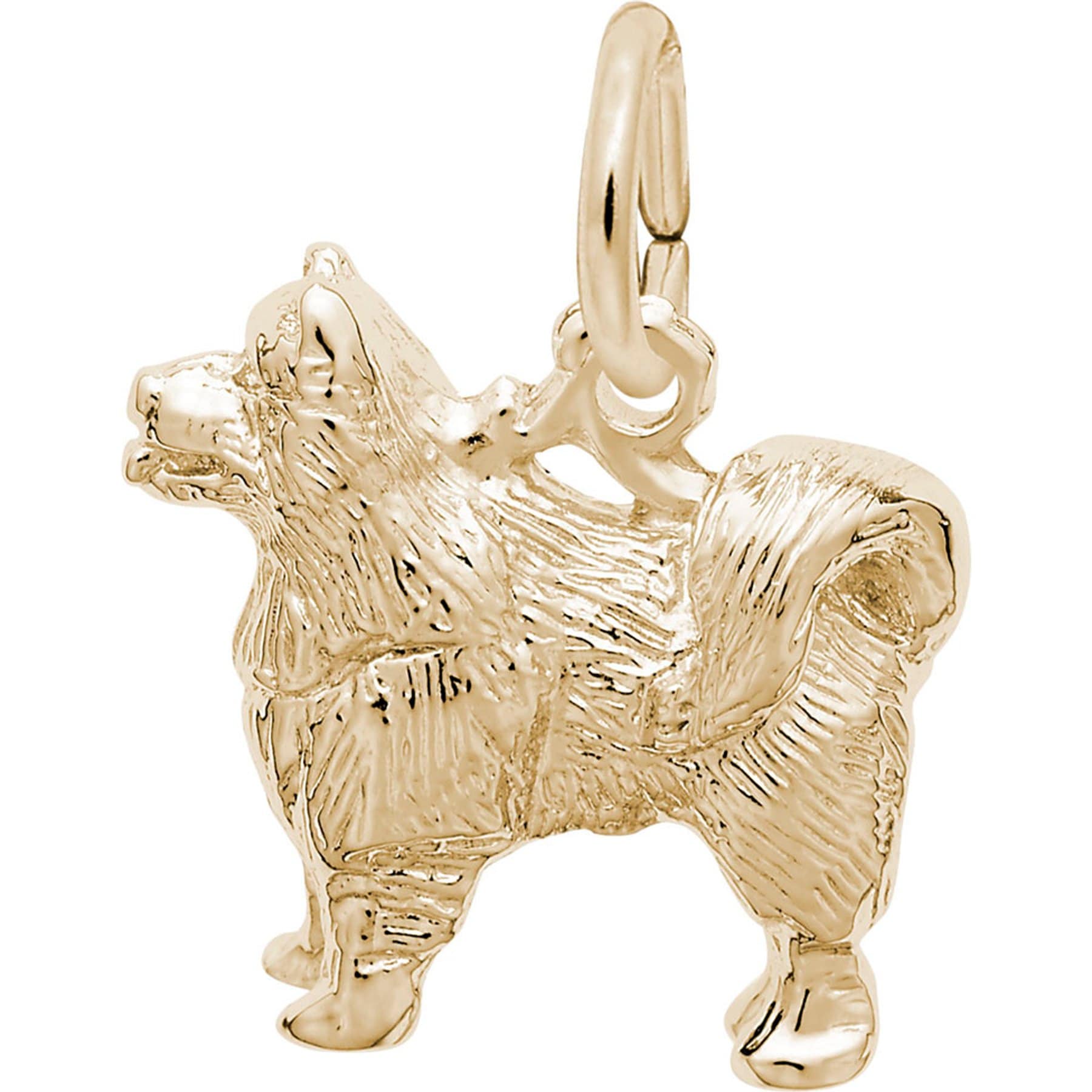 Rembrandt Charms Samoyed Memorial Keepsake, Gold, 13.6 x 13.91-mm