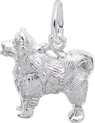 Rembrandt Charms Samoyed Memorial Keepsake, Silver, 13.6 x 13.91-mm