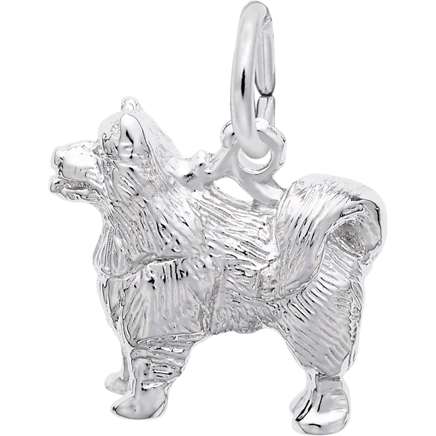 Rembrandt Charms Samoyed Memorial Keepsake, Silver, 13.6 x 13.91-mm