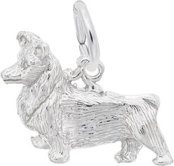 Rembrandt Charms Pembroke Welsh Corgi Memorial Keepsake, Silver, 17.89 x 12.89-mm