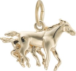 Rembrandt Charms Horse & Colt Memorial Keepsake, Gold, 20.36 x 13.01-mm slide 2 of 2