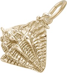 Rembrandt Charms Conch Shell Memorial Keepsake, Gold, 16.42 x 14.05-mm