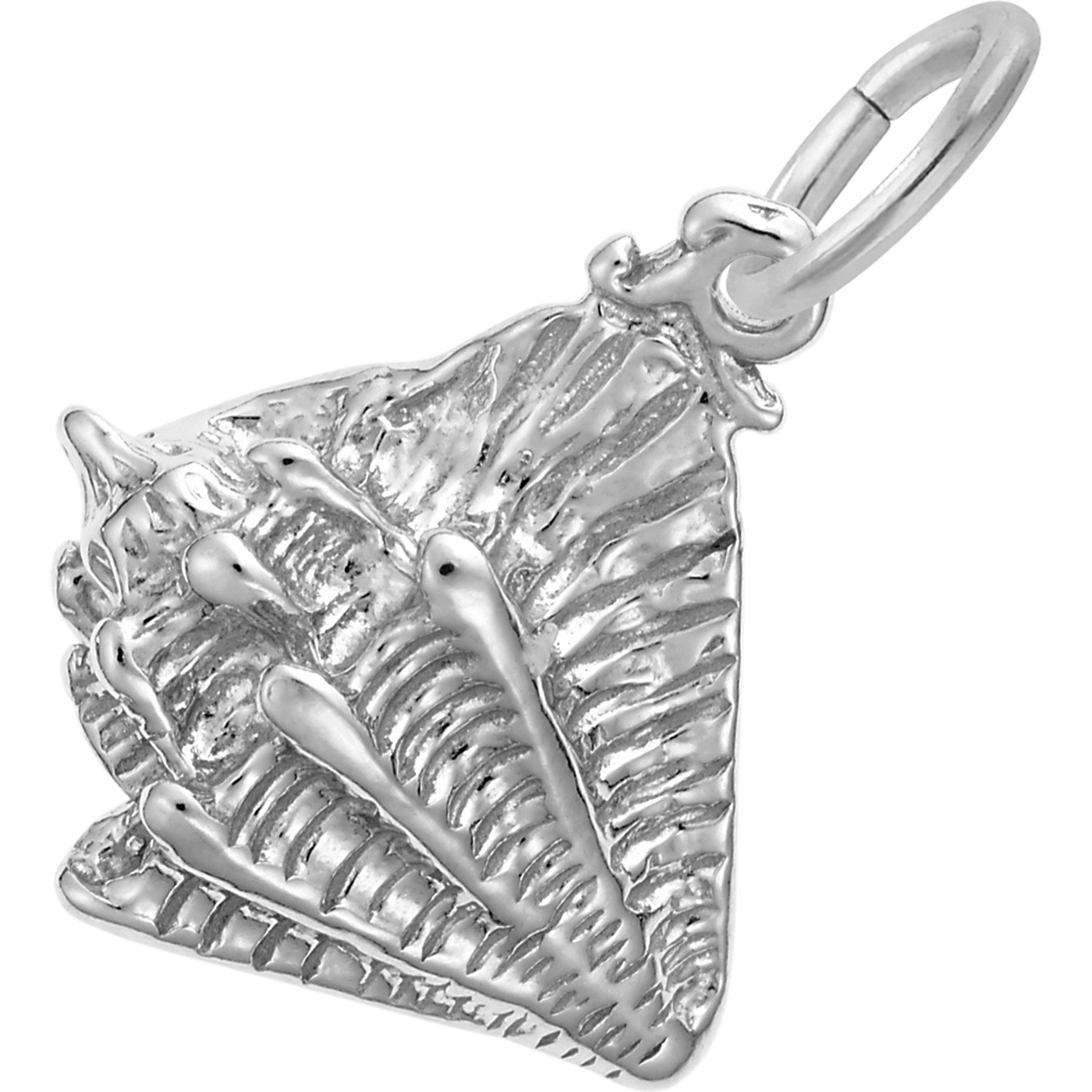 Rembrandt Charms Conch Shell Memorial Keepsake, Silver, 16.42 x 14.05-mm