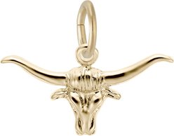 Rembrandt Charms Steer Memorial Keepsake, Gold, 21.42 x 9.67-mm slide 1 of 2
