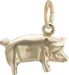 Rembrandt Charms Pig Memorial Keepsake, Gold, 16.86 x 9.63-mm slide 2 of 3