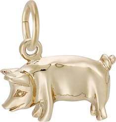 Rembrandt Charms Pig Memorial Keepsake, Gold, 16.86 x 9.63-mm