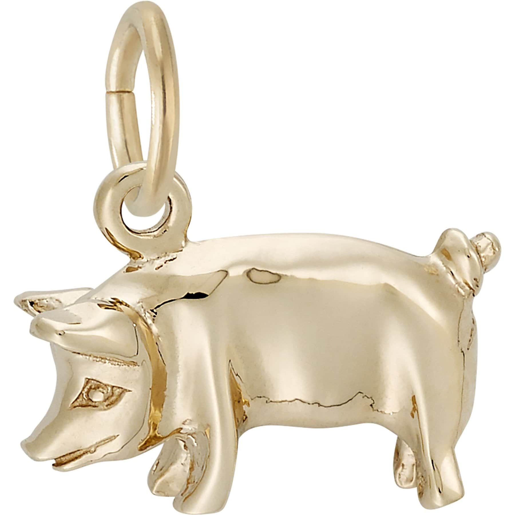 Rembrandt Charms Pig Memorial Keepsake, Gold, 16.86 x 9.63-mm
