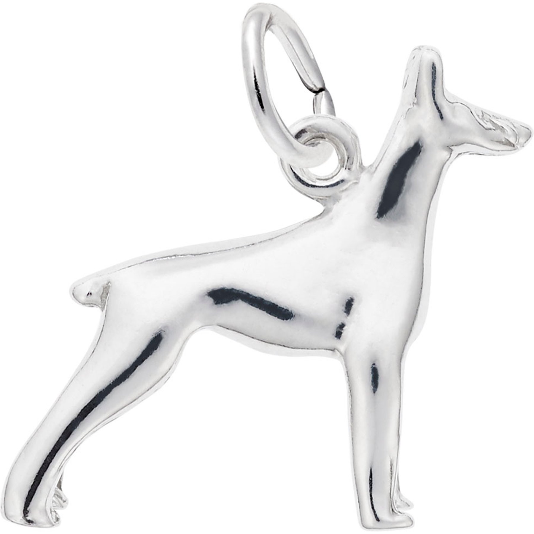 Rembrandt Charms Doberman Memorial Keepsake, Silver, 14.42 x 17.76-mm