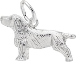 Rembrandt Charms Springer Spaniel Memorial Keepsake, Silver, 20.08 x 12.88-mm