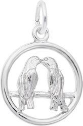 Rembrandt Charms Love Birds Memorial Keepsake, Silver, 13.97 x 13.97-mm