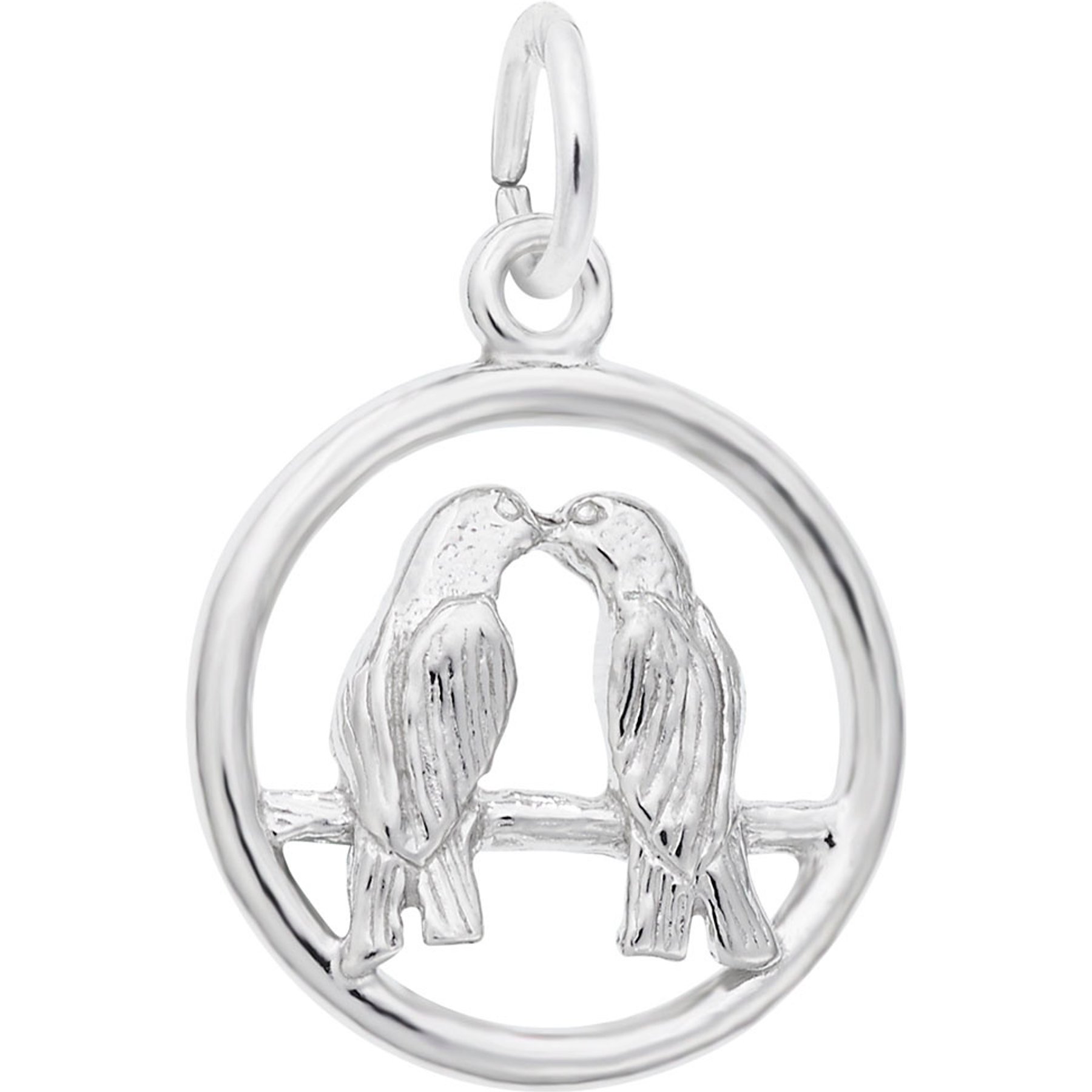 Rembrandt Charms Love Birds Memorial Keepsake, Silver, 13.97 x 13.97-mm