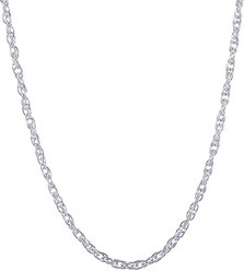 Rembrandt Charms Rope Chain Necklace Memorial Keepsake, Silver, 18-in