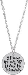 Rembrandt Charms Piece of my Heart Necklace Set Memorial Keepsake, Silver, 18-in