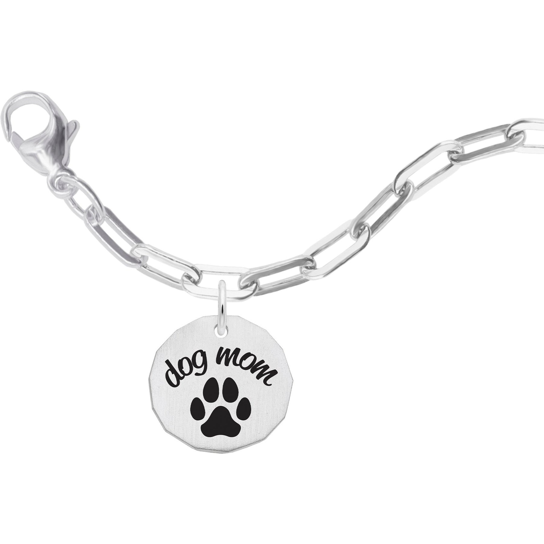 Rembrandt Charms Dog Mom Bracelet Set Memorial Keepsake, Silver, 7-in