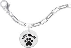 Rembrandt Charms Cat Mom Bracelet Set Memorial Keepsake, Silver, 7-in