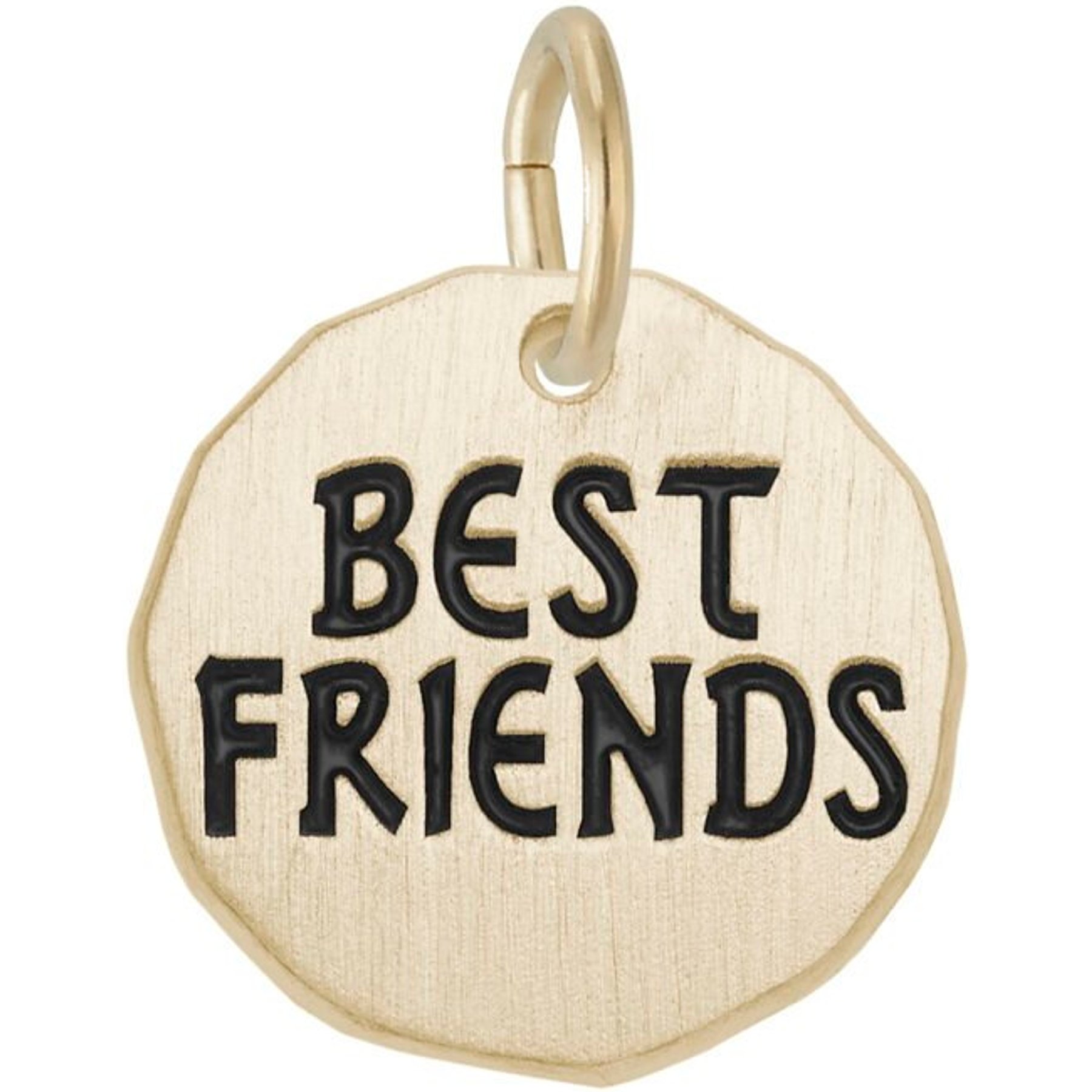Rembrandt Charms Best Friends Charm Tag Memorial Keepsake, Gold, 16 x 16-mm