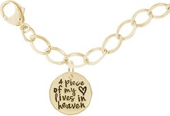Rembrandt Charms Piece of my Heart Bracelet Set Memorial Keepsake, Gold, 7-in