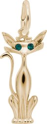Rembrandt Charms Siamese Cat Memorial Keepsake, Gold, 11.09 x 24.28-mm