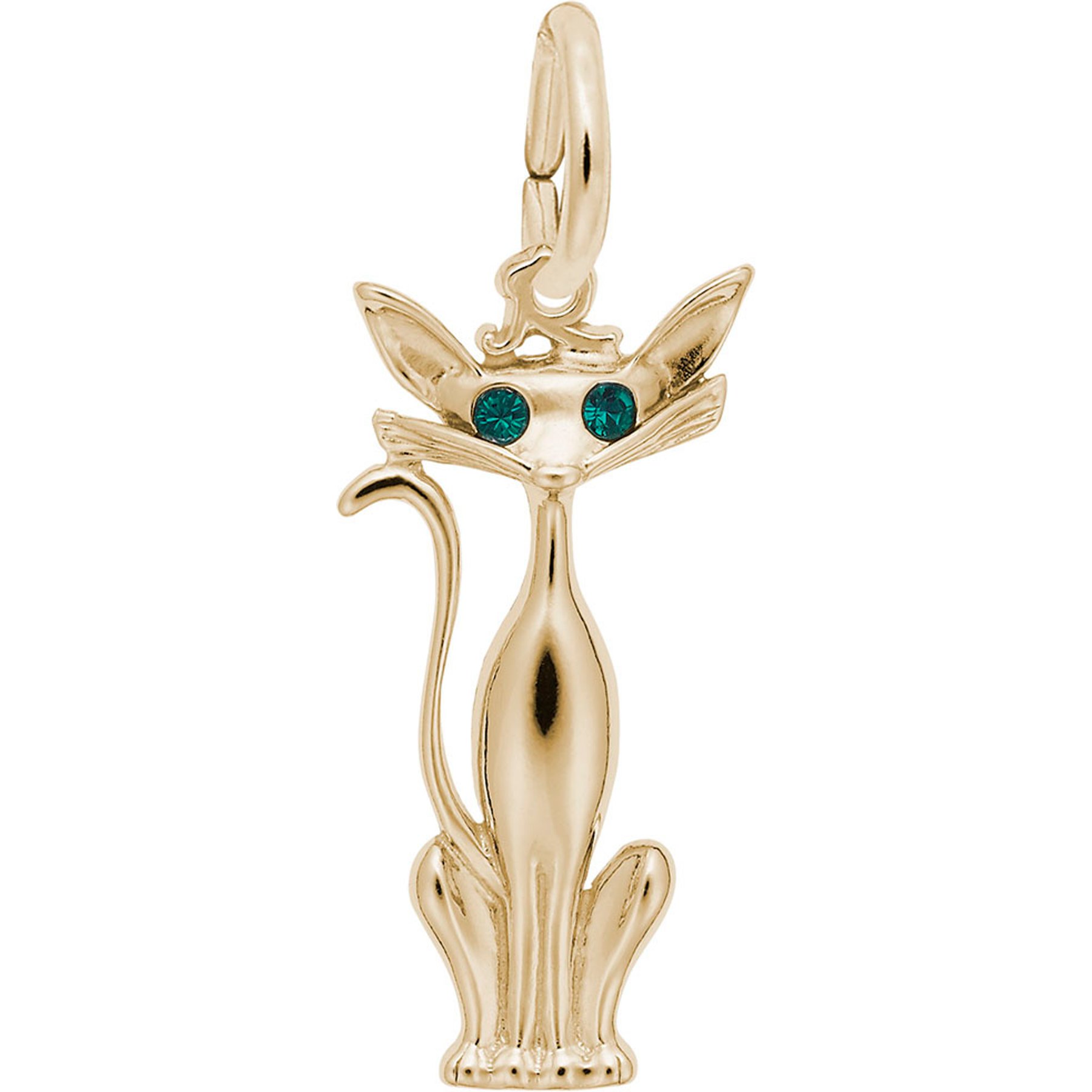 Rembrandt Charms Siamese Cat Memorial Keepsake, Gold, 11.09 x 24.28-mm