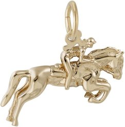 Rembrandt Charms Horse & Rider Memorial Keepsake, Gold, 21.86 x 12.65-mm slide 2 of 2