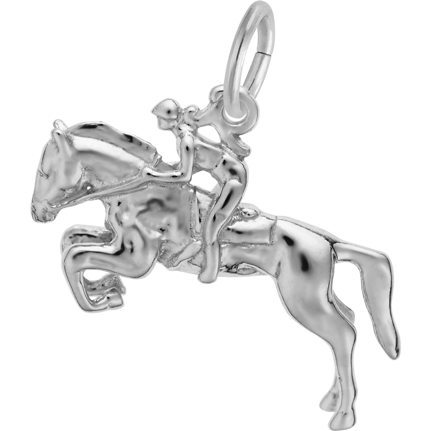 Rembrandt Charms Horse & Rider Memorial Keepsake, Silver, 21.86 x 12.65-mm