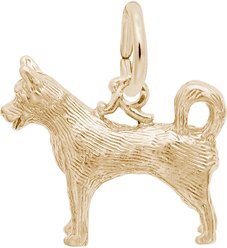 Rembrandt Charms Husky Memorial Keepsake, Gold, 15.8 x 13.16-mm