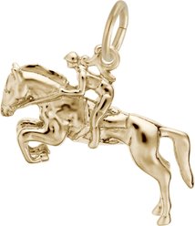 Rembrandt Charms Horse & Rider Memorial Keepsake, Gold, 21.86 x 12.65-mm