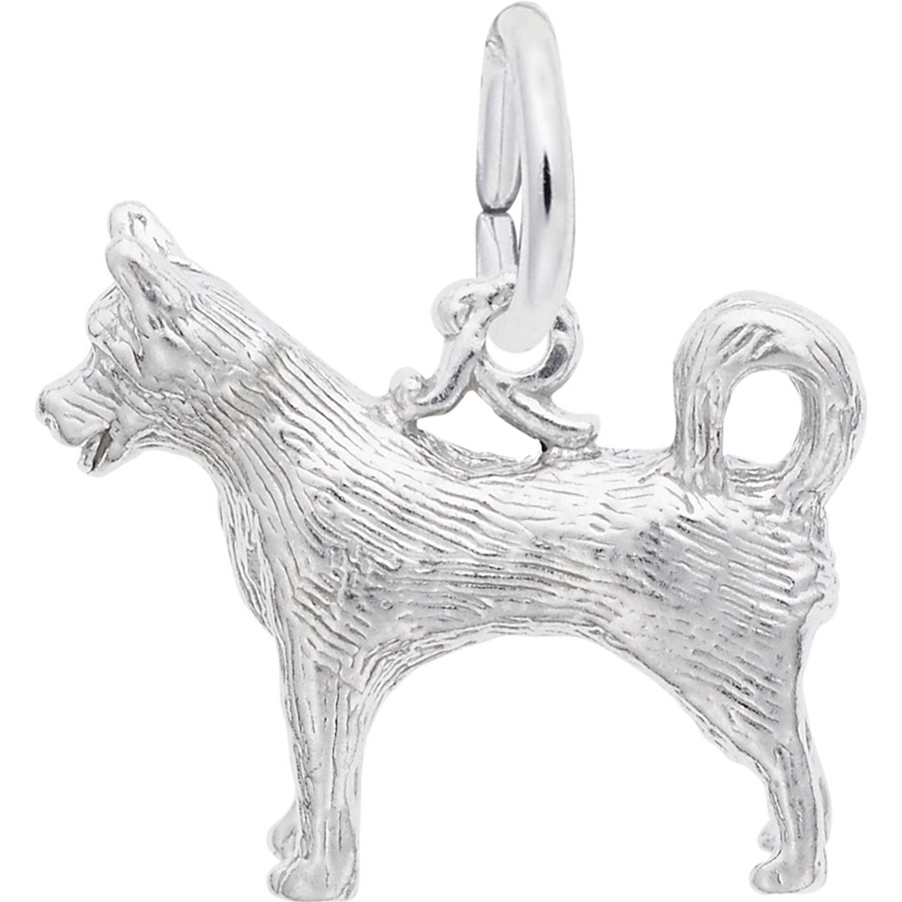 Rembrandt Charms Husky Memorial Keepsake, Silver, 15.8 x 13.16-mm
